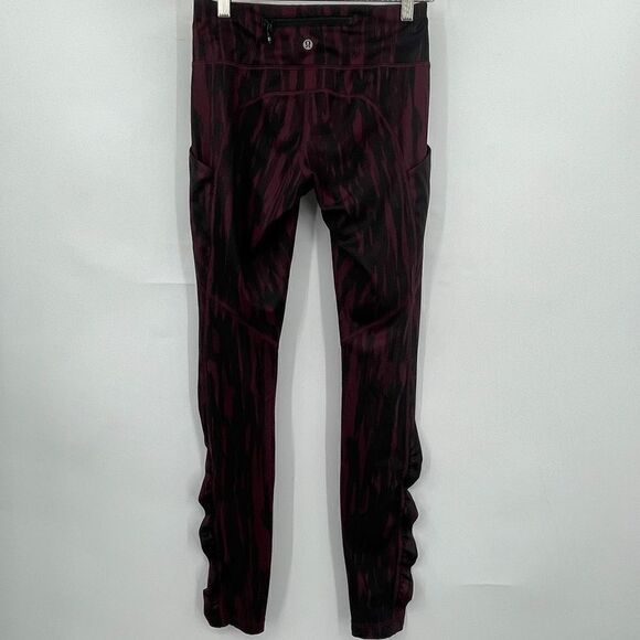 Lululemon Burgundy Black Speed Tight IV Bordeau Luxtreme Leggings Size 4 - Picture 4 of 6